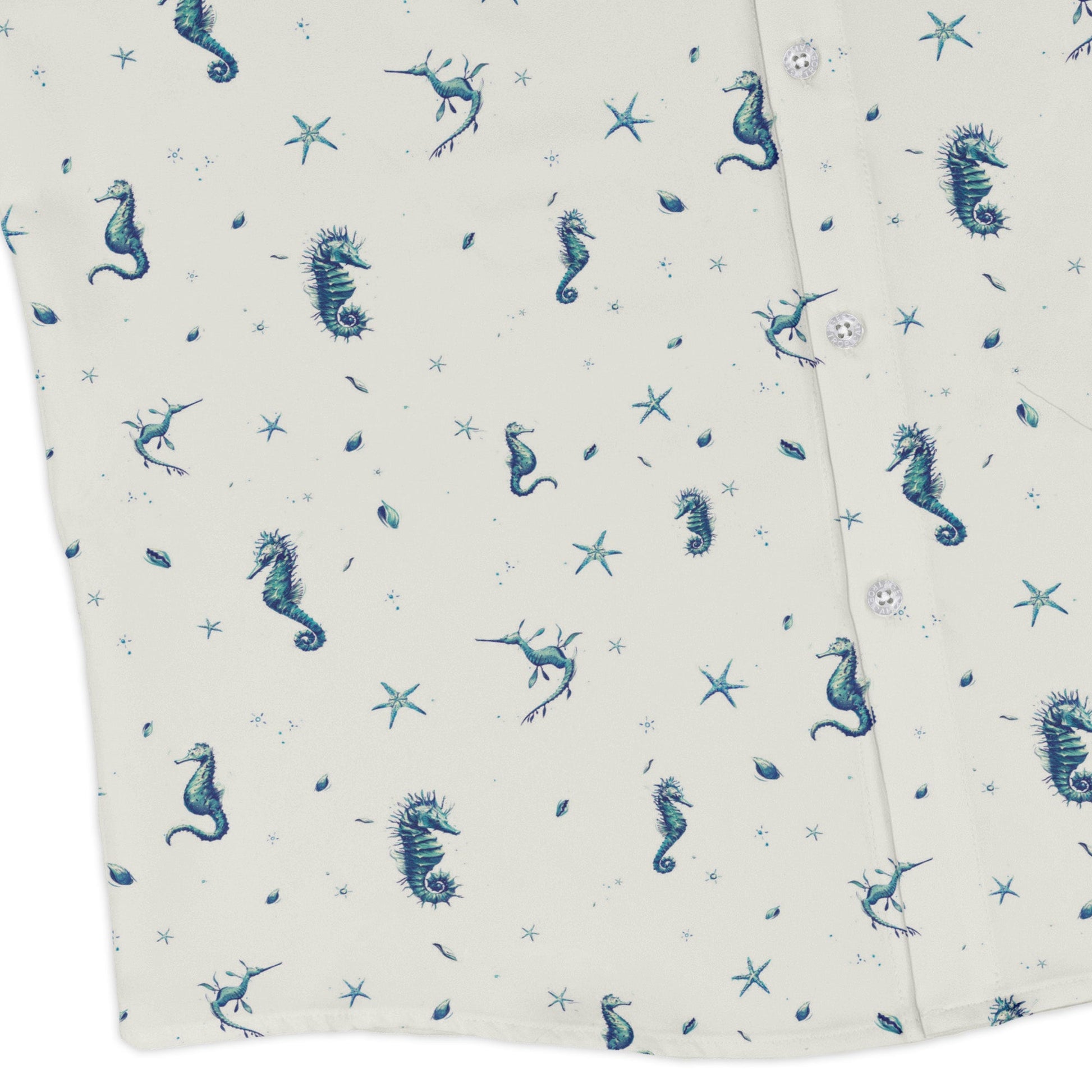 Seahorses Floating Long Sleeve Button Up Shirt