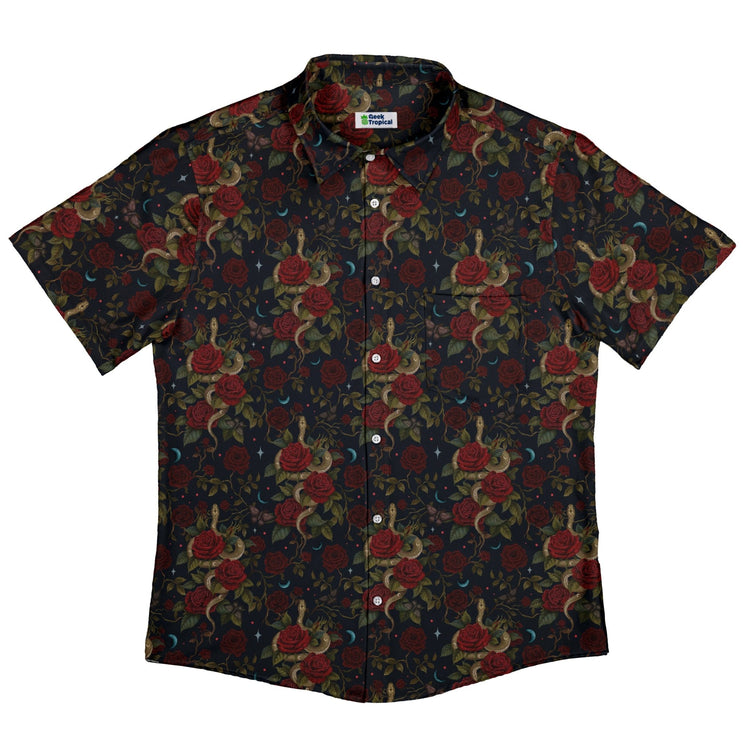 Serpent and Rose Button Up Shirt Geek Nerd 0925 adult sizing All Adult Button Up Shirts