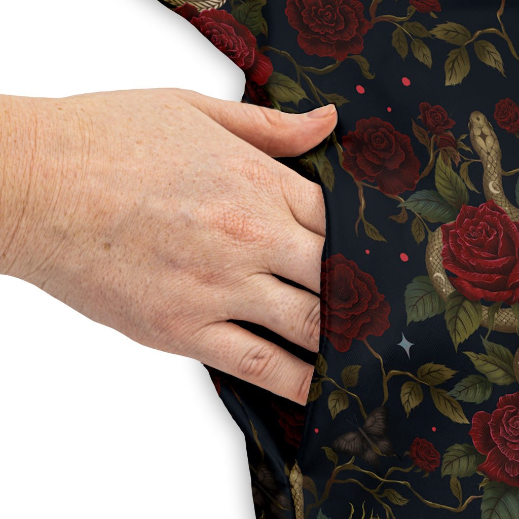Serpent and Rose Dress Geek Nerd 0925 Animal Patterns Botany Print