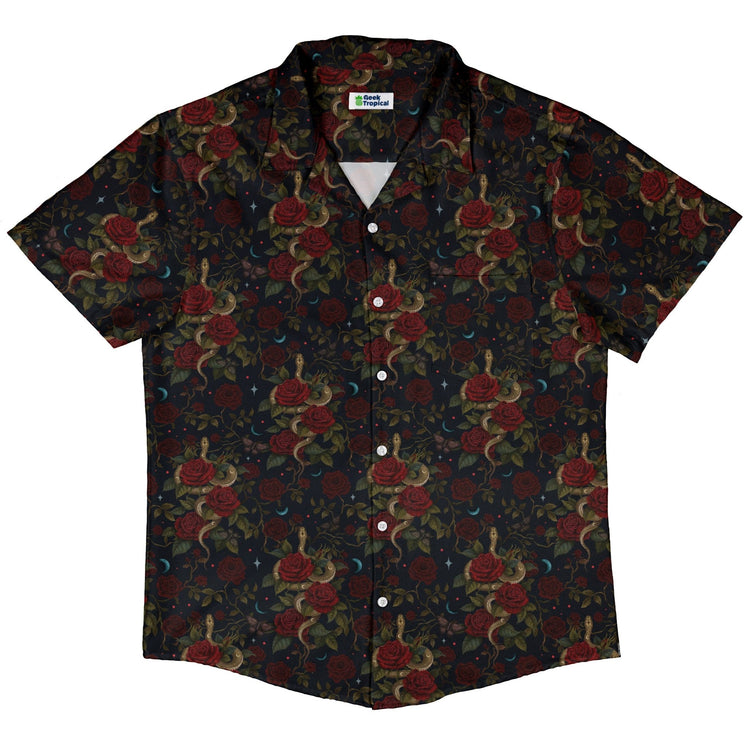 Serpent and Rose Button Up Shirt Geek Nerd 0925 adult sizing All Adult Button Up Shirts