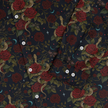 Serpent and Rose Long Sleeve Button Up Shirt Geek Nerd 0925 adult sizing All Adult Button Up Shirts