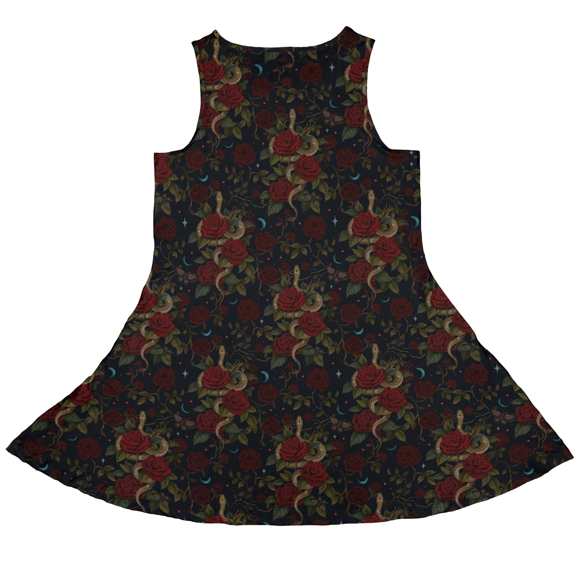 Serpent and Rose Dress Geek Nerd 0925 Animal Patterns Botany Print