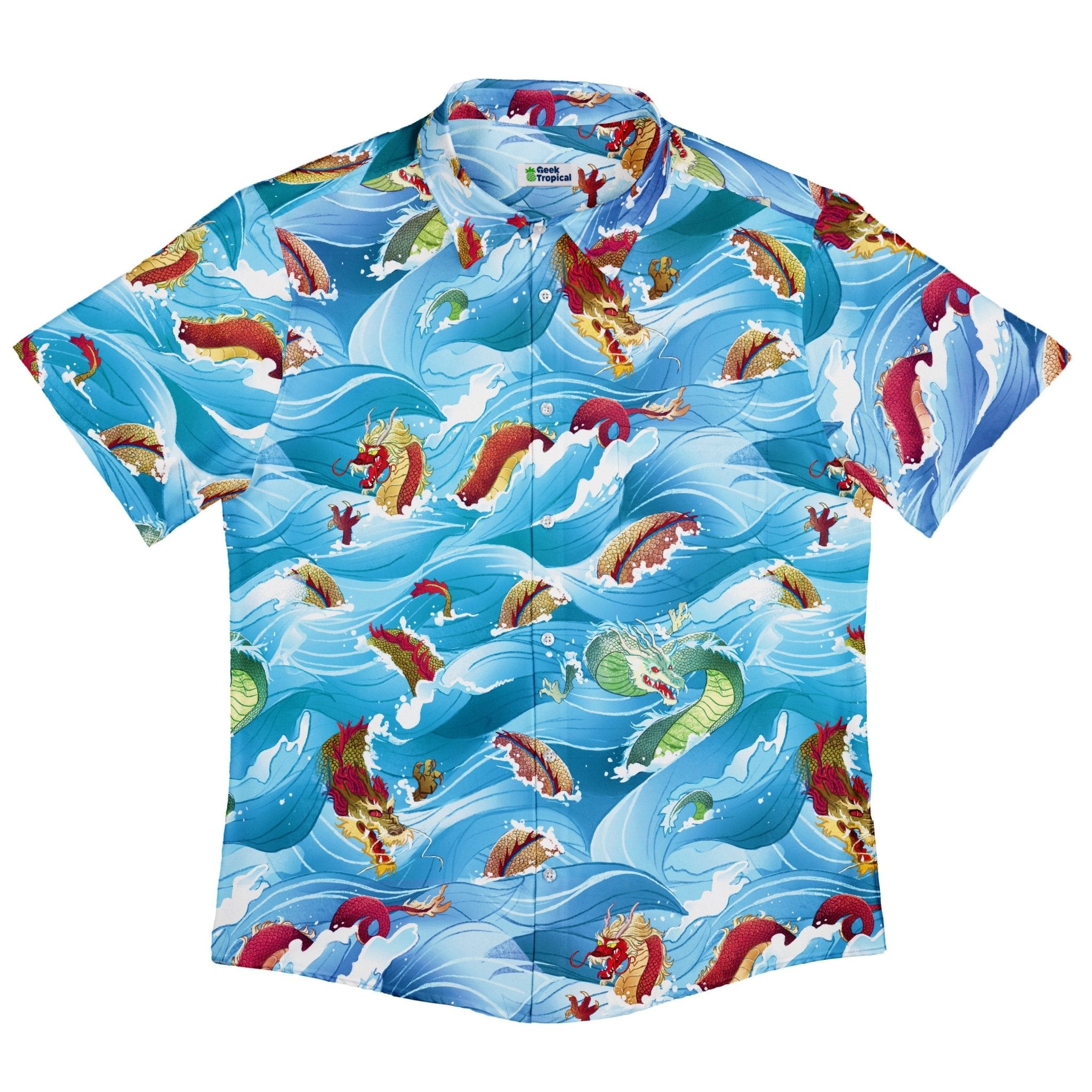 Serpent of the Sea Anime Button Up Shirt - adult sizing - Anime - Design by Claire Murphy