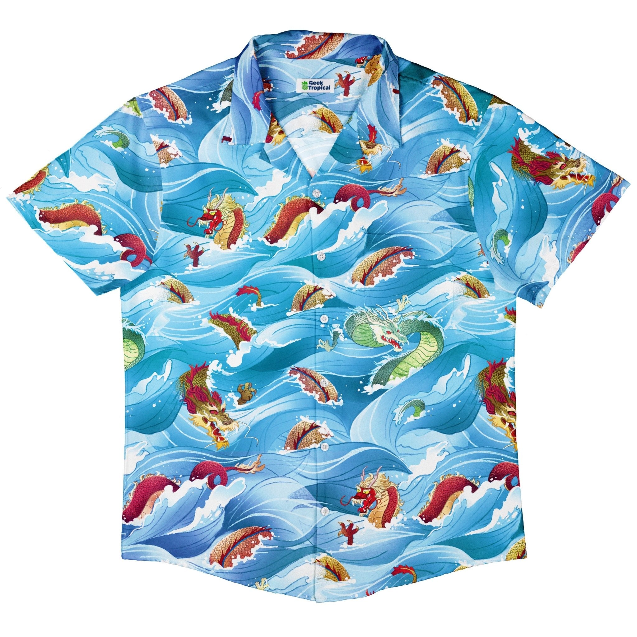 Serpent of the Sea Anime Button Up Shirt - adult sizing - Anime - Design by Claire Murphy