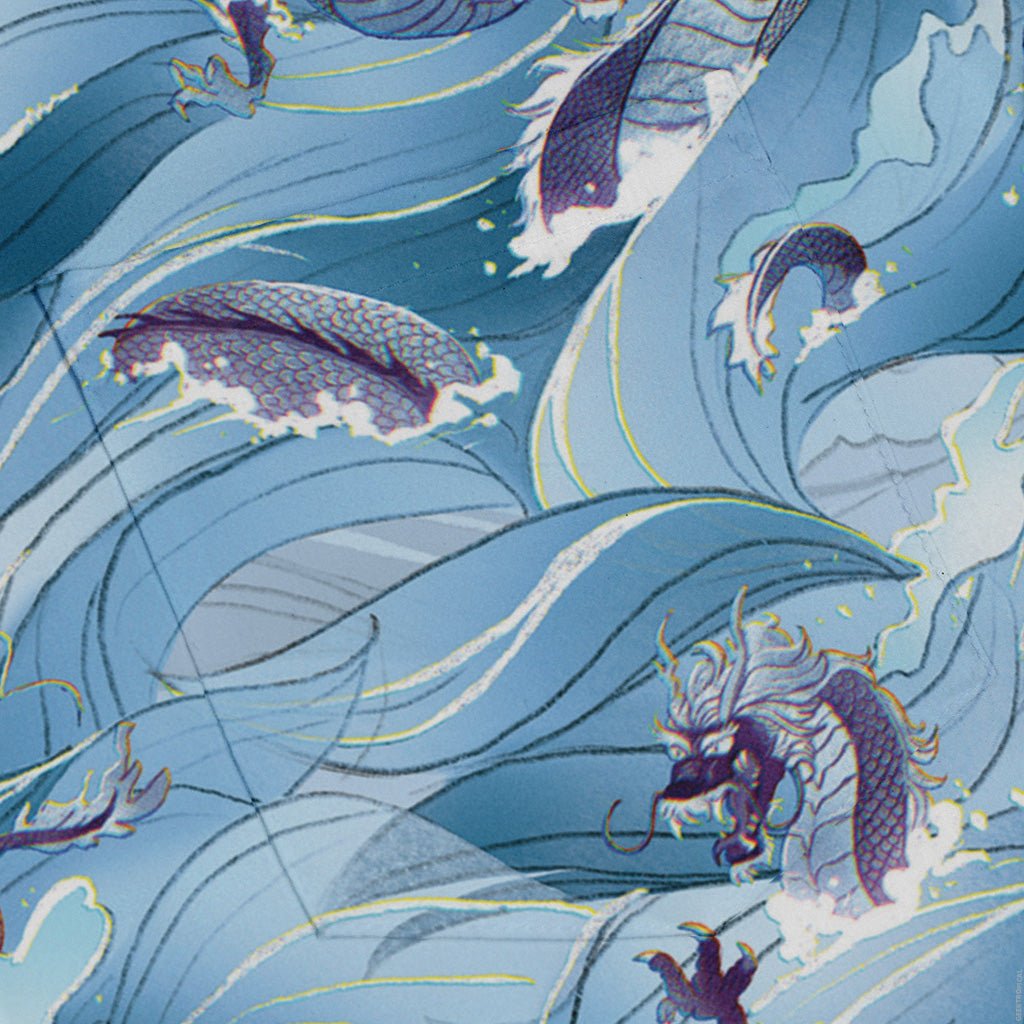 Serpent of the Sea Blue Anime Long Sleeve Button Up Shirt