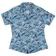 Serpent of the Sea Blue Anime Curvy Button Up Shirt Geek Nerd Anime Design by Claire Murphy Fantasy Prints