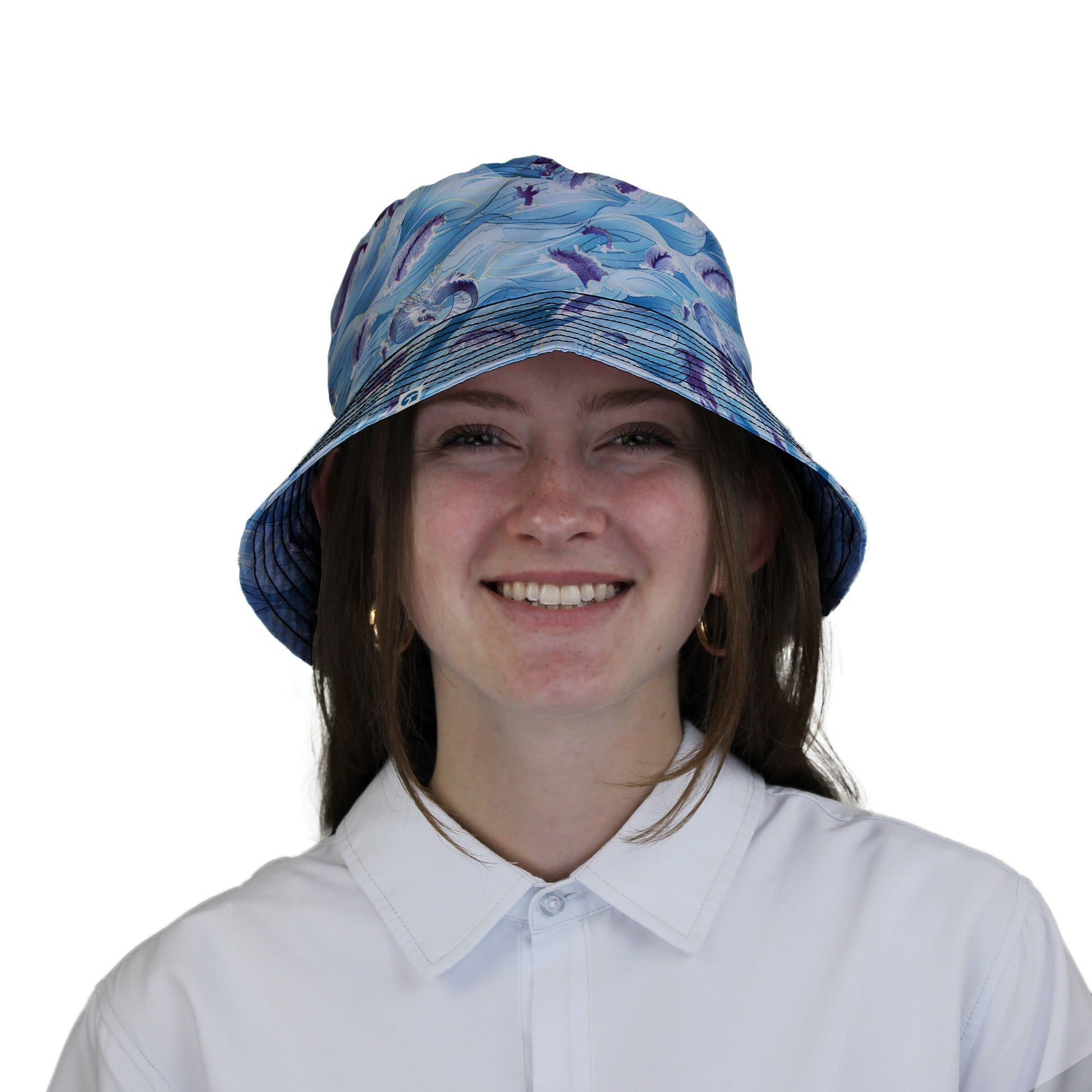 Serpent of the Sea Blue Anime Bucket Hat - Anime - Design by Claire Murphy - Fantasy Prints