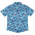 Serpent of the Sea Blue Anime Button Up Shirt - adult sizing - Anime - Design by Claire Murphy