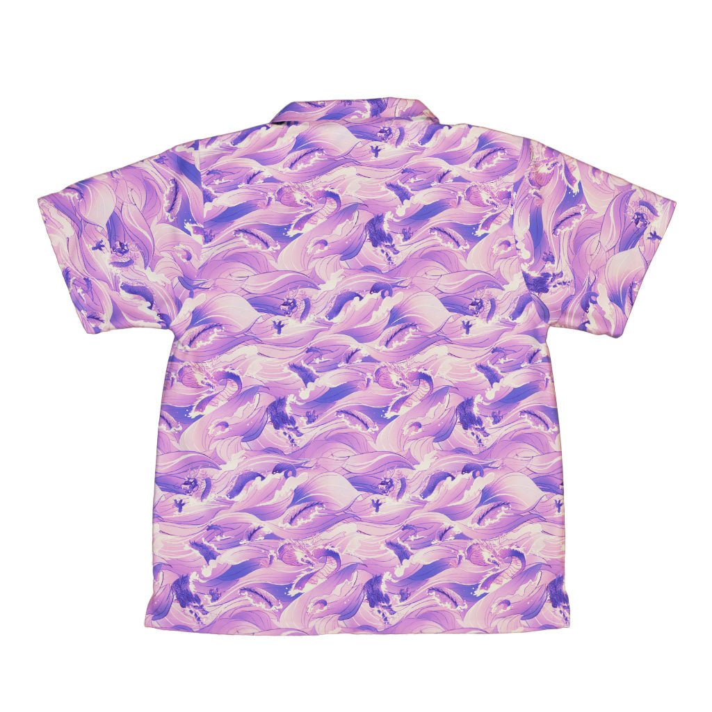 Serpent of the Sea Pink Anime Youth Hawaiian Shirt - Anime - Design by Claire Murphy - Fantasy Prints