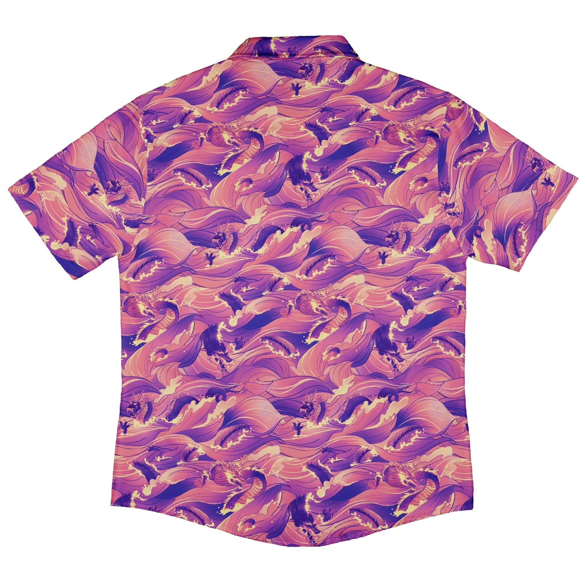Serpent of the Sea Pink Anime Button Up Shirt - adult sizing - Anime - Design by Claire Murphy