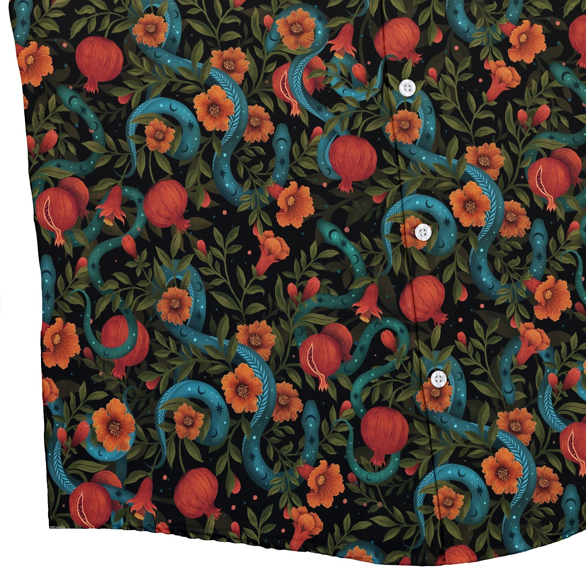 Serpentine Blossom Button Up Shirt Geek Nerd 0925 adult sizing All Adult Button Up Shirts