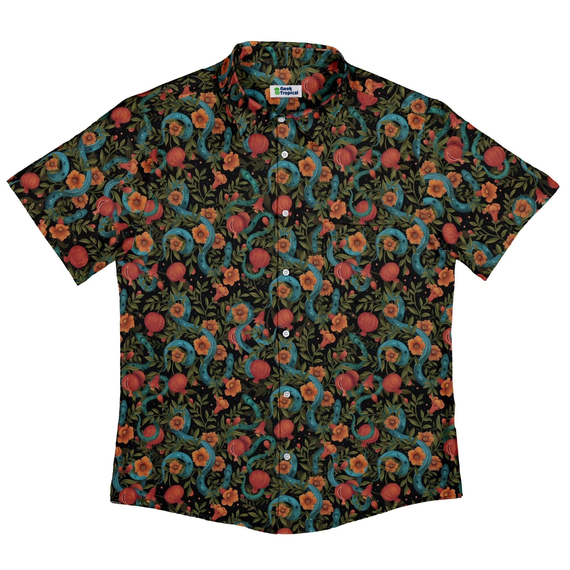 Serpentine Blossom Button Up Shirt Geek Nerd 0925 adult sizing All Adult Button Up Shirts