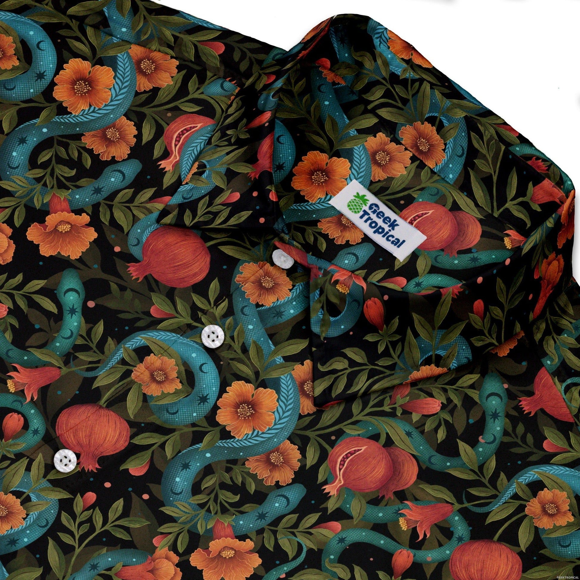 Serpentine Blossom Button Up Shirt Geek Nerd 0925 adult sizing All Adult Button Up Shirts