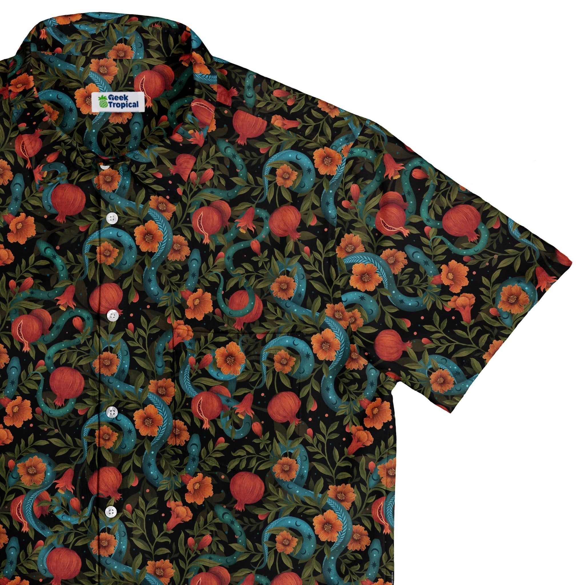 Serpentine Blossom Button Up Shirt Geek Nerd 0925 adult sizing All Adult Button Up Shirts