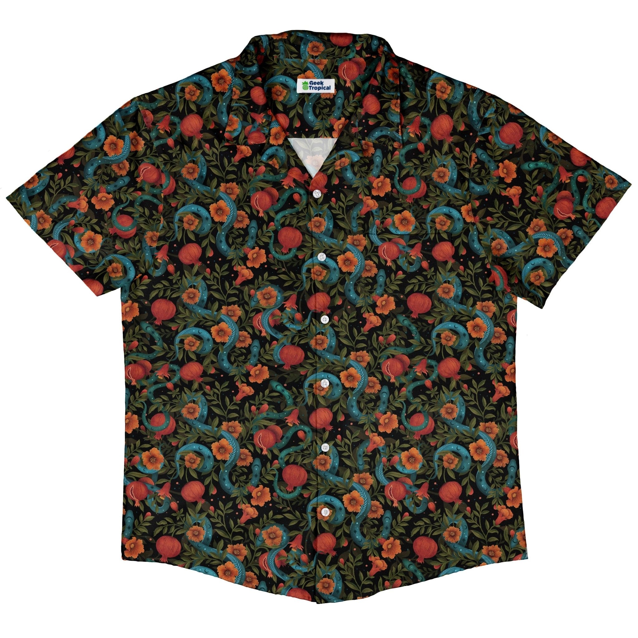 Serpentine Blossom Button Up Shirt Geek Nerd 0925 adult sizing All Adult Button Up Shirts