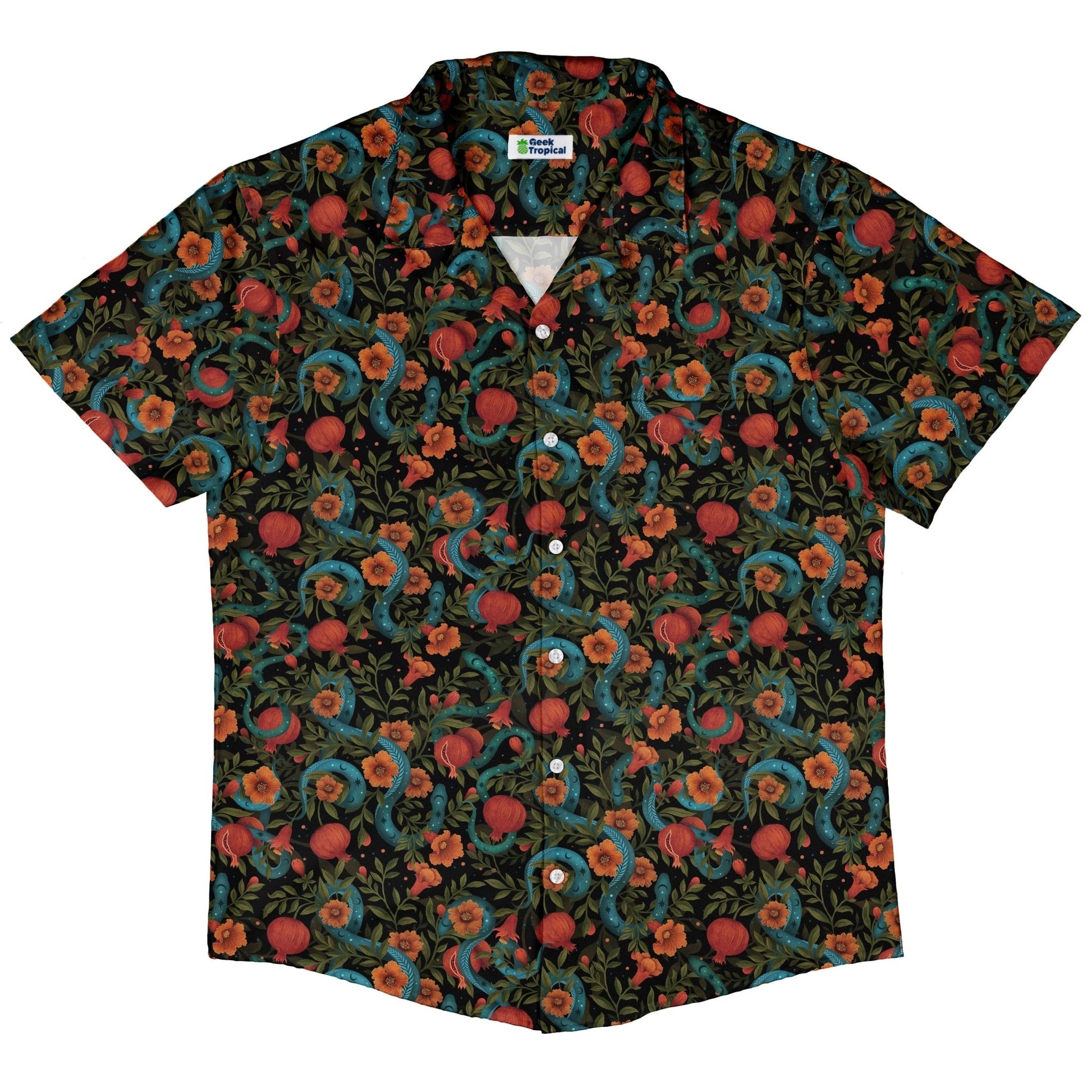 Serpentine Blossom Button Up Shirt Geek Nerd 0925 adult sizing All Adult Button Up Shirts