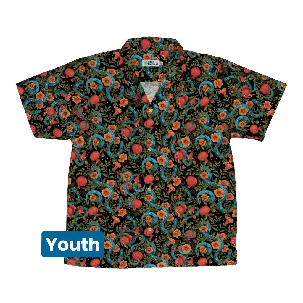Serpentine Blossom Youth Hawaiian Shirt Geek Nerd 0925 Animal Patterns Botany Print