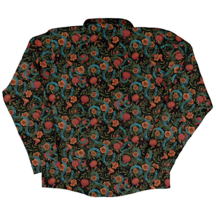 Serpentine Blossom Long Sleeve Button Up Shirt Geek Nerd 0925 adult sizing All Adult Button Up Shirts
