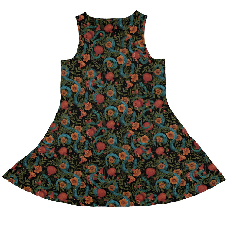 Serpentine Blossom Dress Geek Nerd 0925 Animal Patterns Botany Print