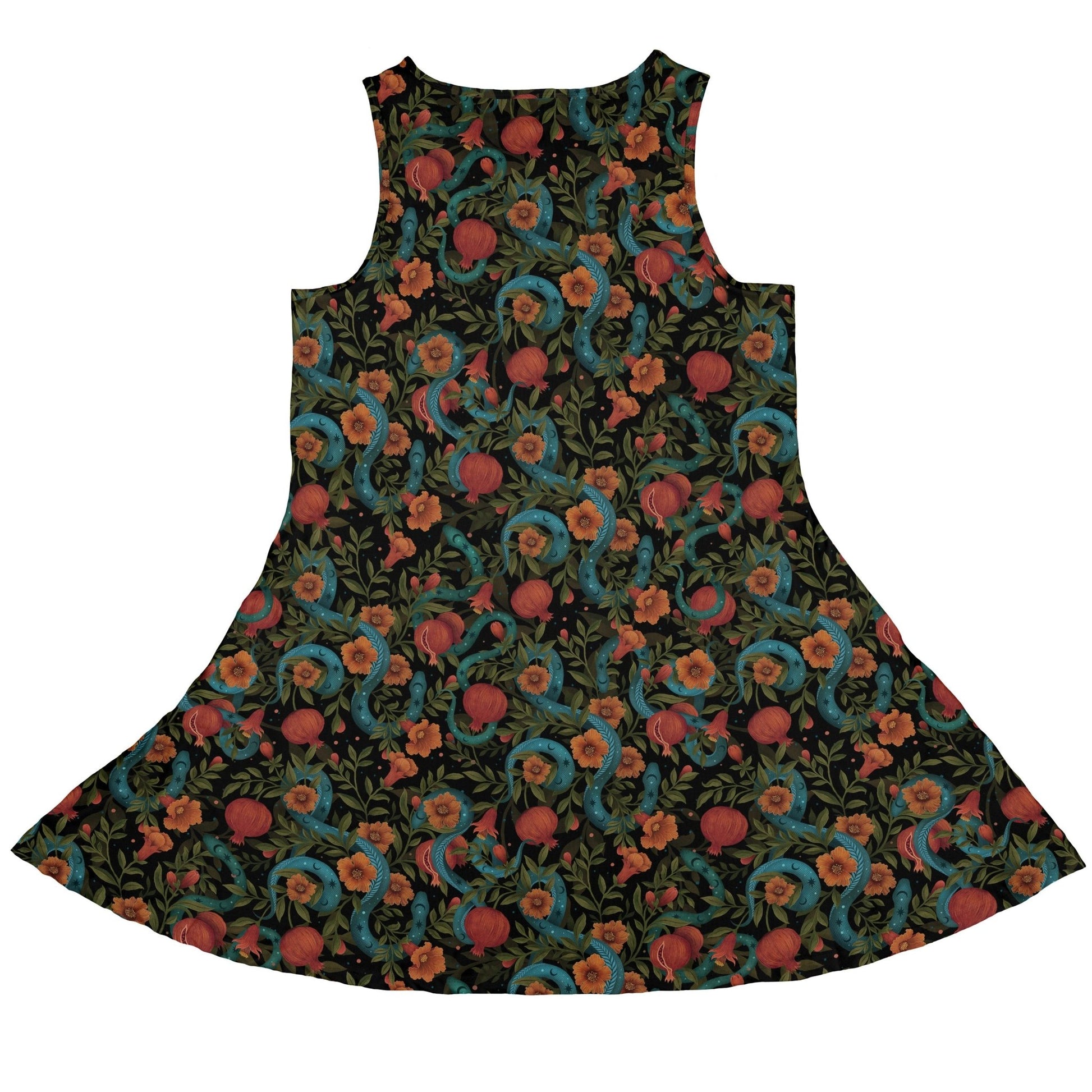 Serpentine Blossom Dress Geek Nerd 0925 Animal Patterns Botany Print