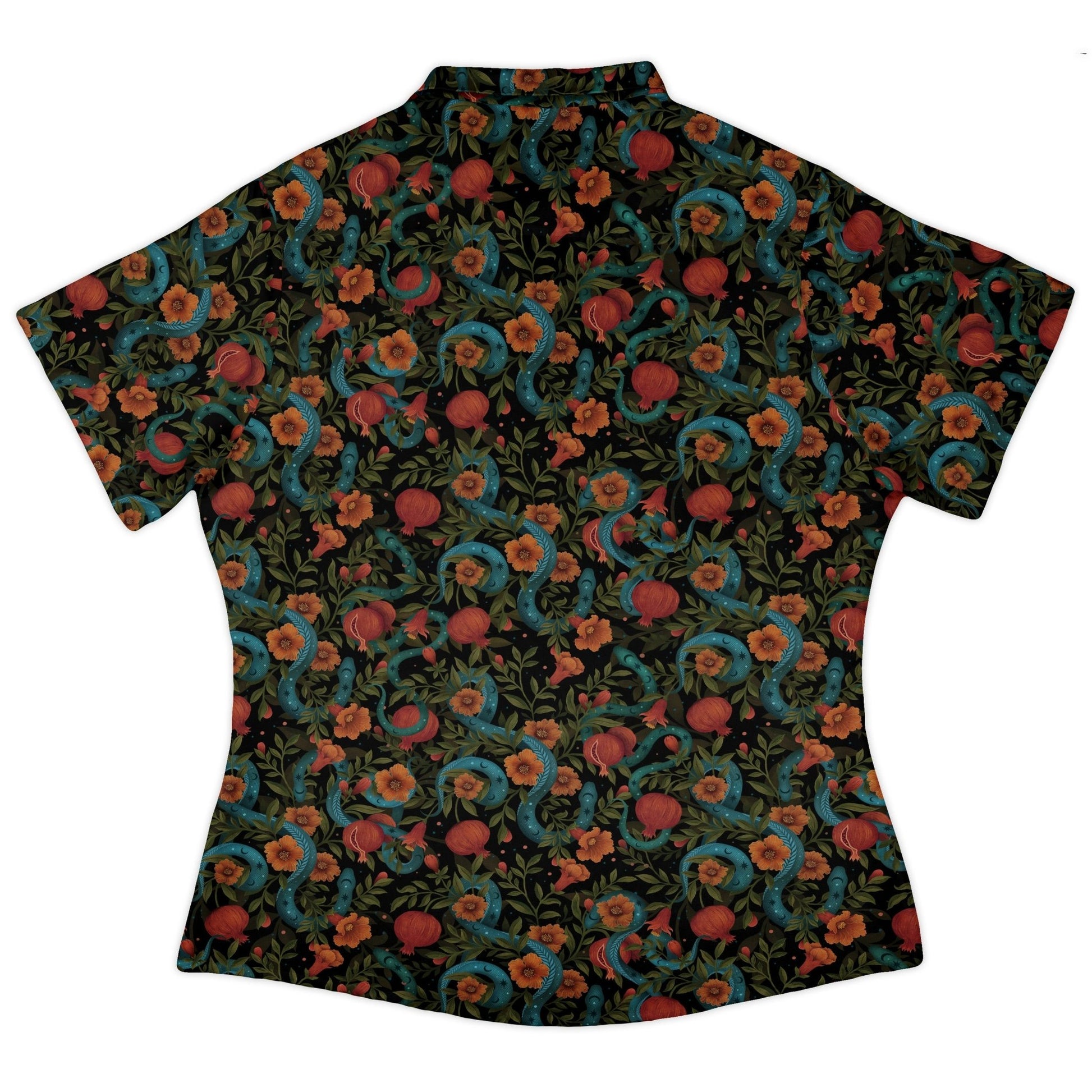 Serpentine Blossom Curvy Button Up Shirt Geek Nerd 0925 All Adult Button Up Shirts Animal Patterns