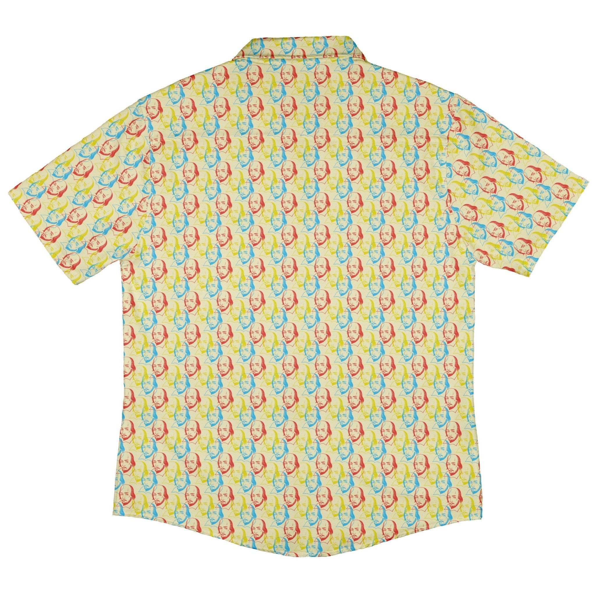 Shakespeare Primary Colors Button Up Shirt - adult sizing - Book Prints - Simple Patterns
