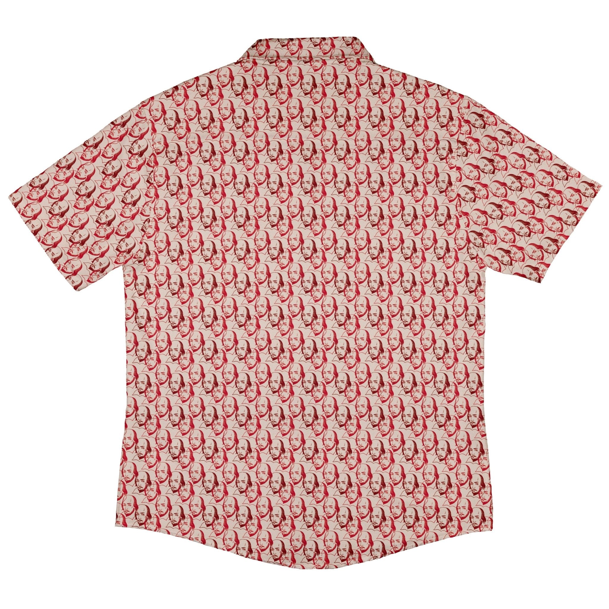 Shakespeare Red Macbeth Button Up Shirt - adult sizing - Book Prints - Simple Patterns