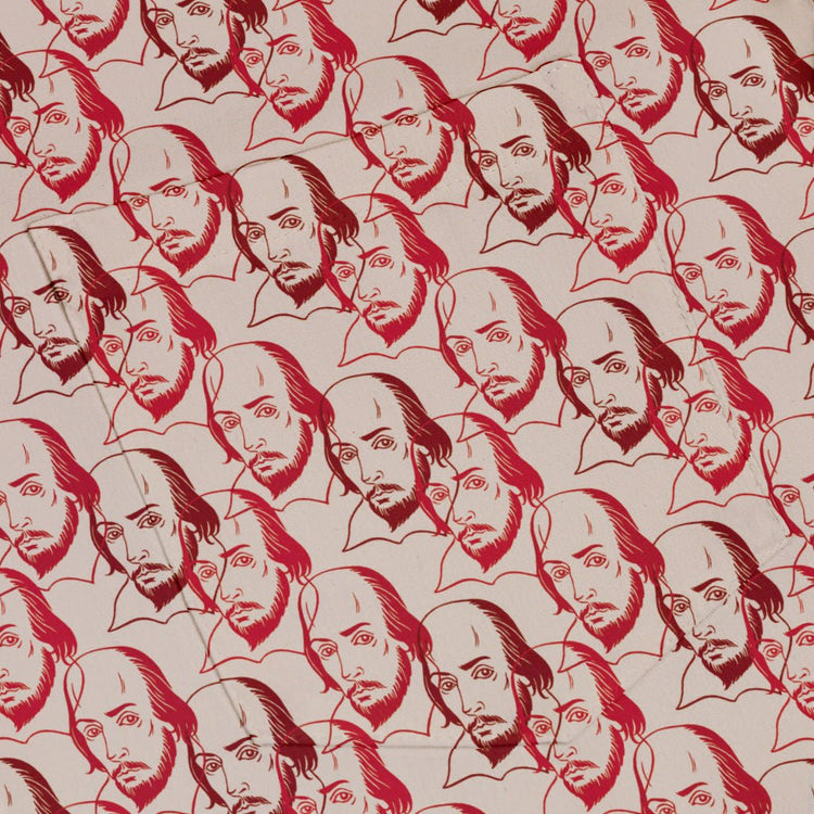 Shakespeare Red Macbeth Button Up Shirt - adult sizing - Book Prints - Simple Patterns