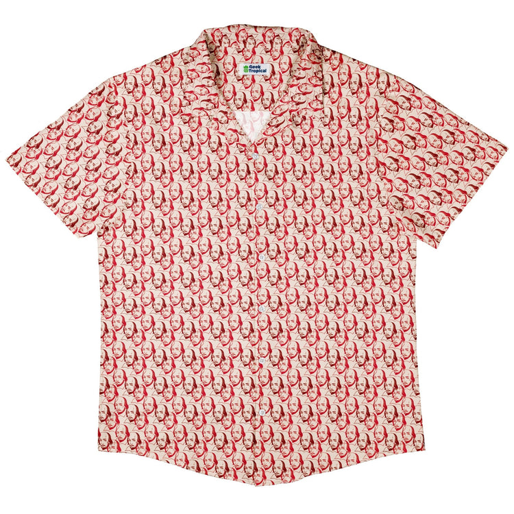 Shakespeare Red Macbeth Button Up Shirt - adult sizing - Book Prints - Simple Patterns