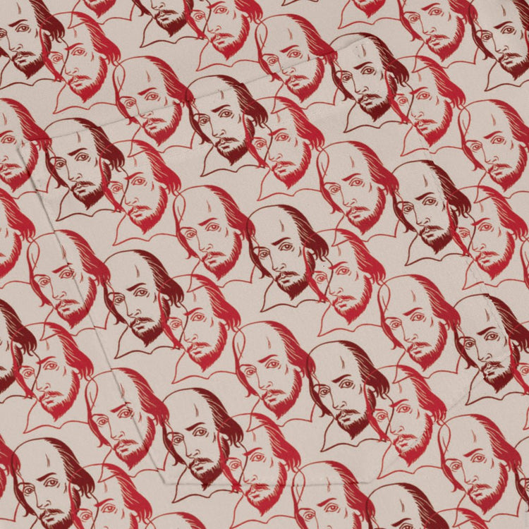 Shakespeare Red Macbeth Long Sleeve Button Up Shirt Geek Nerd adult sizing Book Prints FLOW DESC WRITING