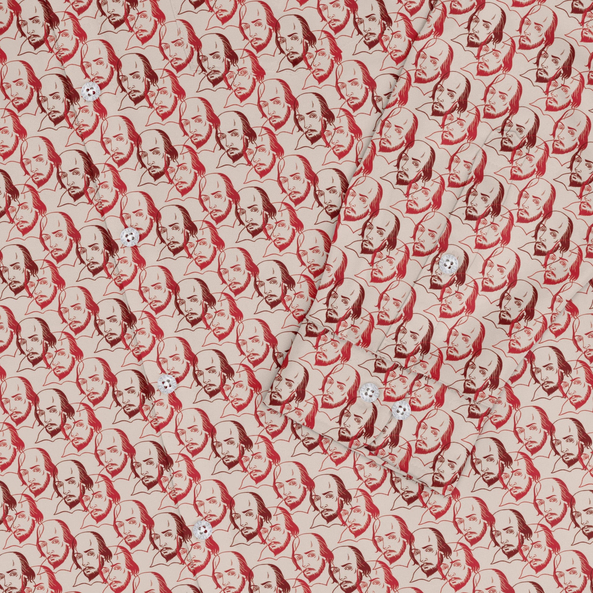Shakespeare Red Macbeth Long Sleeve Button Up Shirt