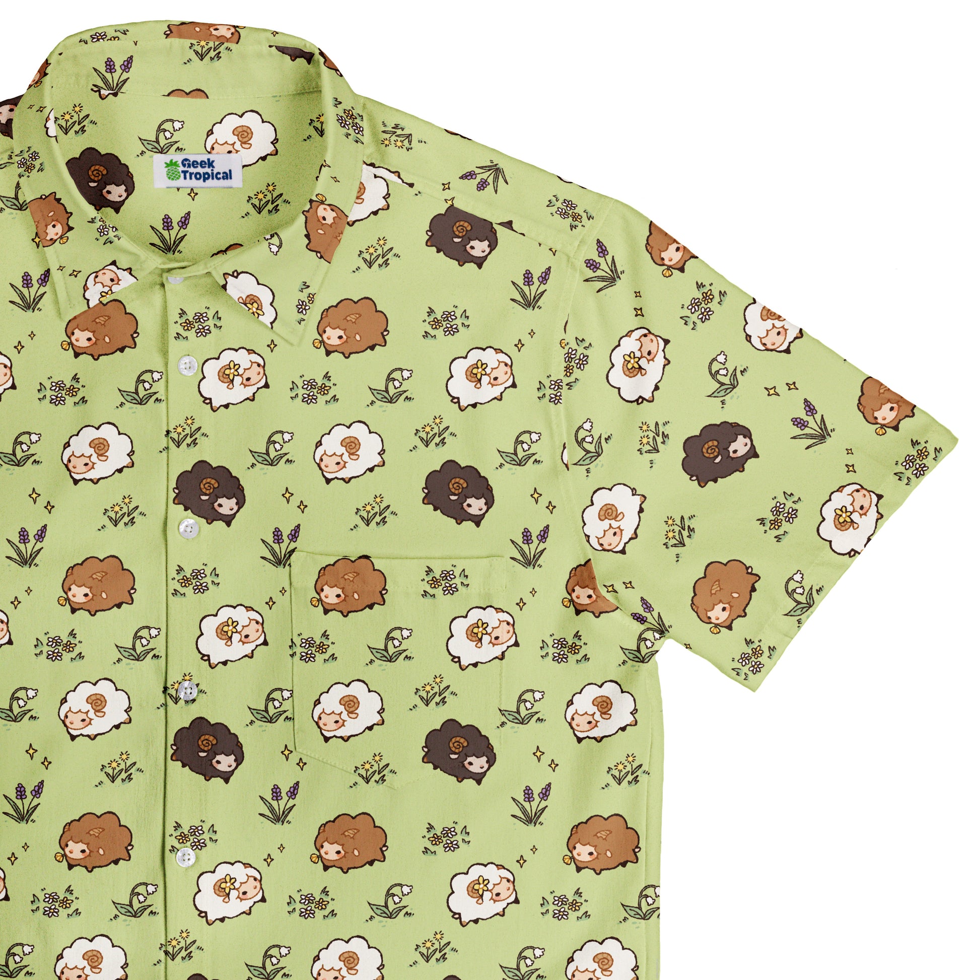 Sheep Meadows Button Up Shirt Top Corner