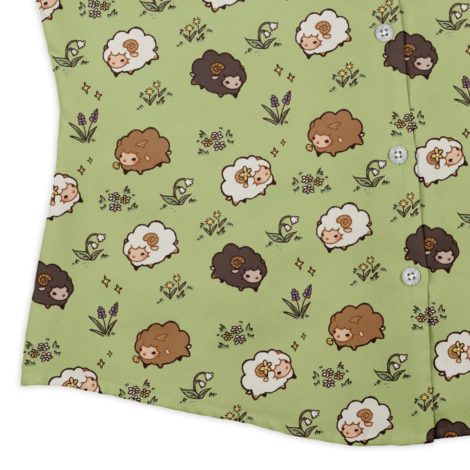 Sheep Meadows Curvy Button Up Shirt womens corner
