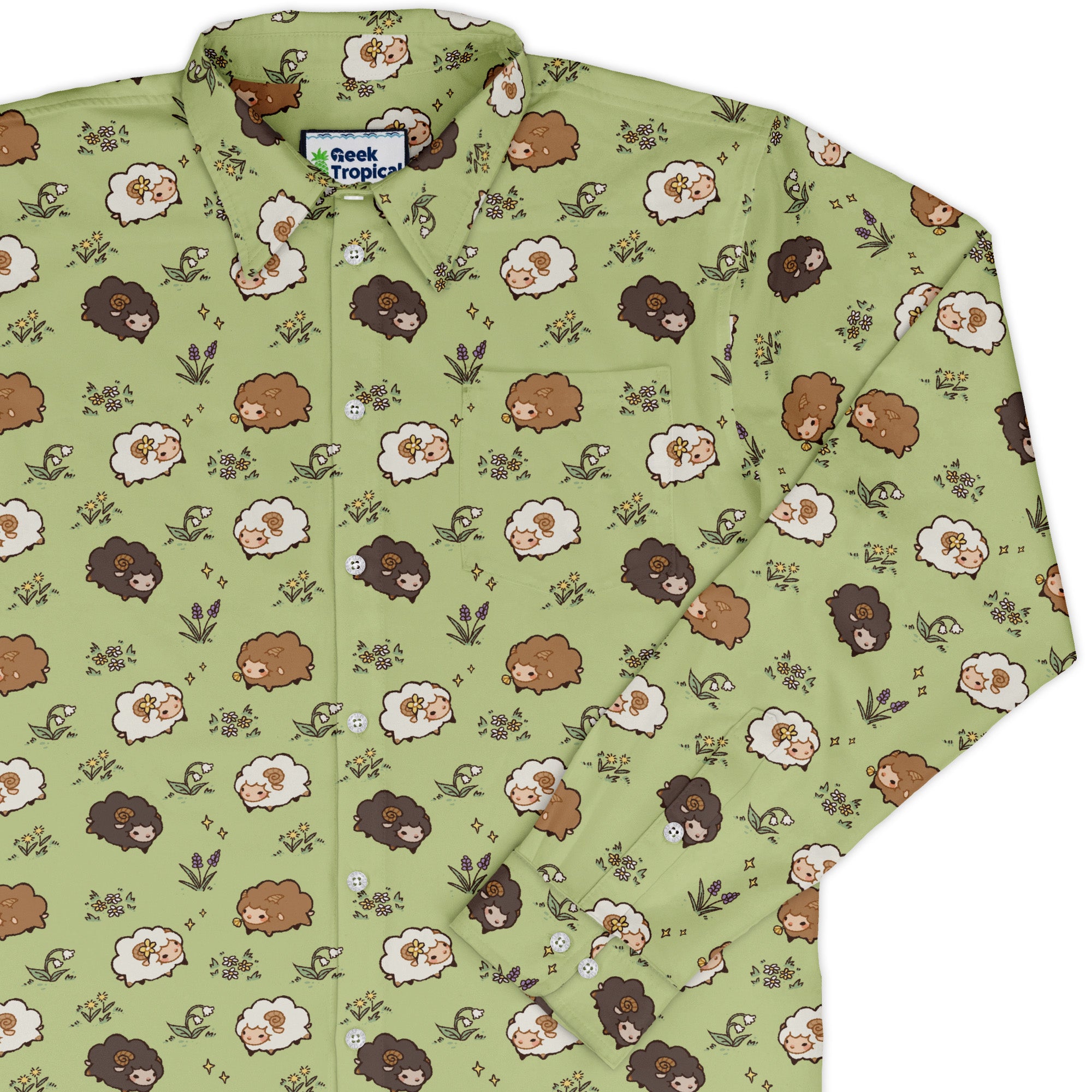 Sheep Meadows Long Sleeve Button Up Shirt cover