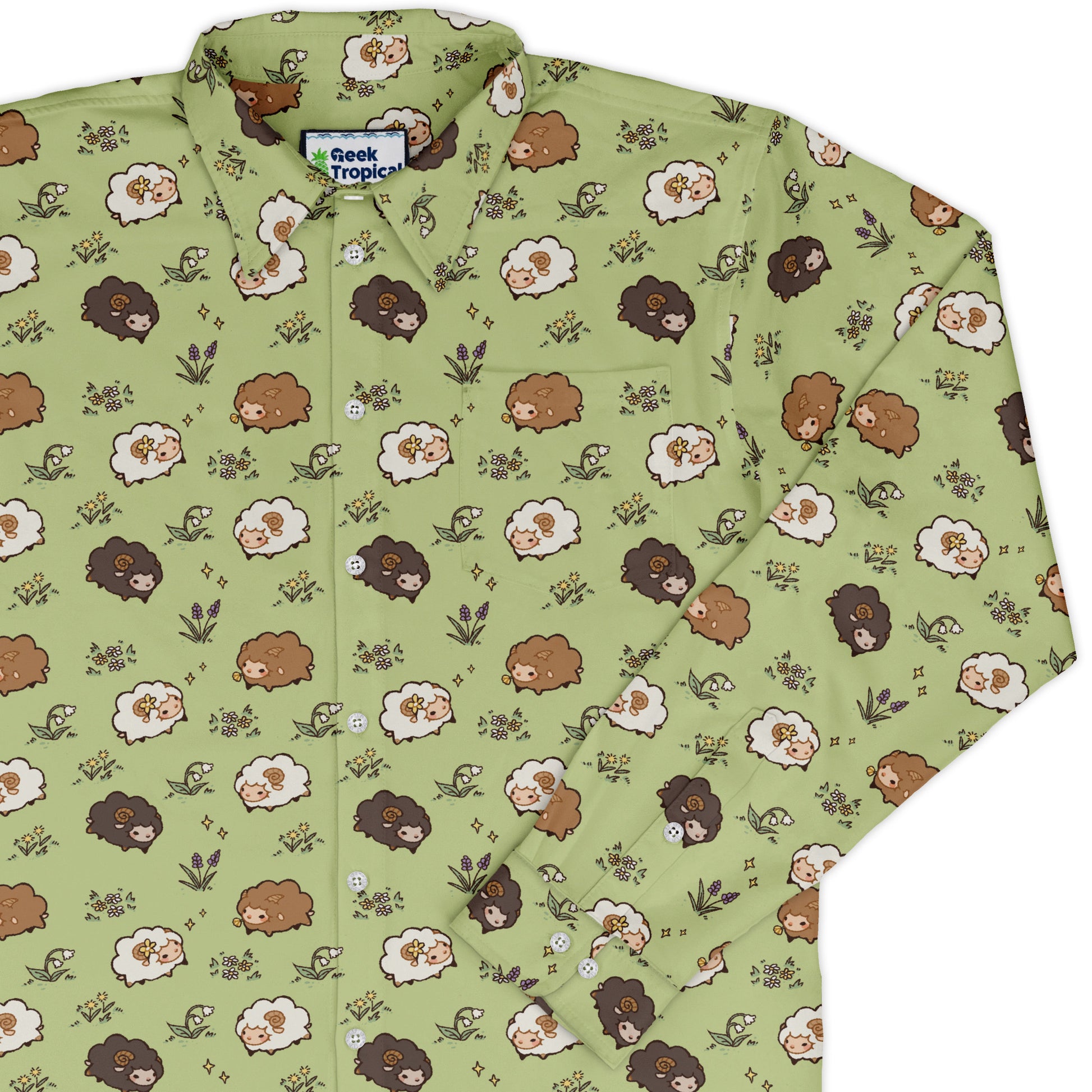 Sheep Meadows Long Sleeve Button Up Shirt cover