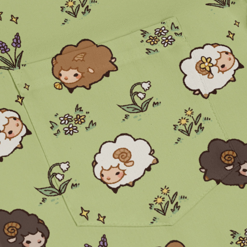 Sheep Meadows Long Sleeve Button Up Shirt pocket