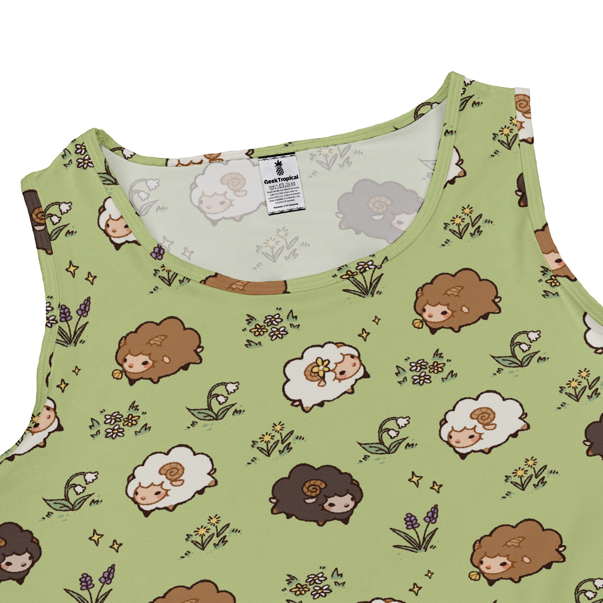 Sheep Meadows Sleeveless Dress close front