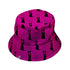 Silly Cat astrophe Pink Bucket Hat Black Stitching