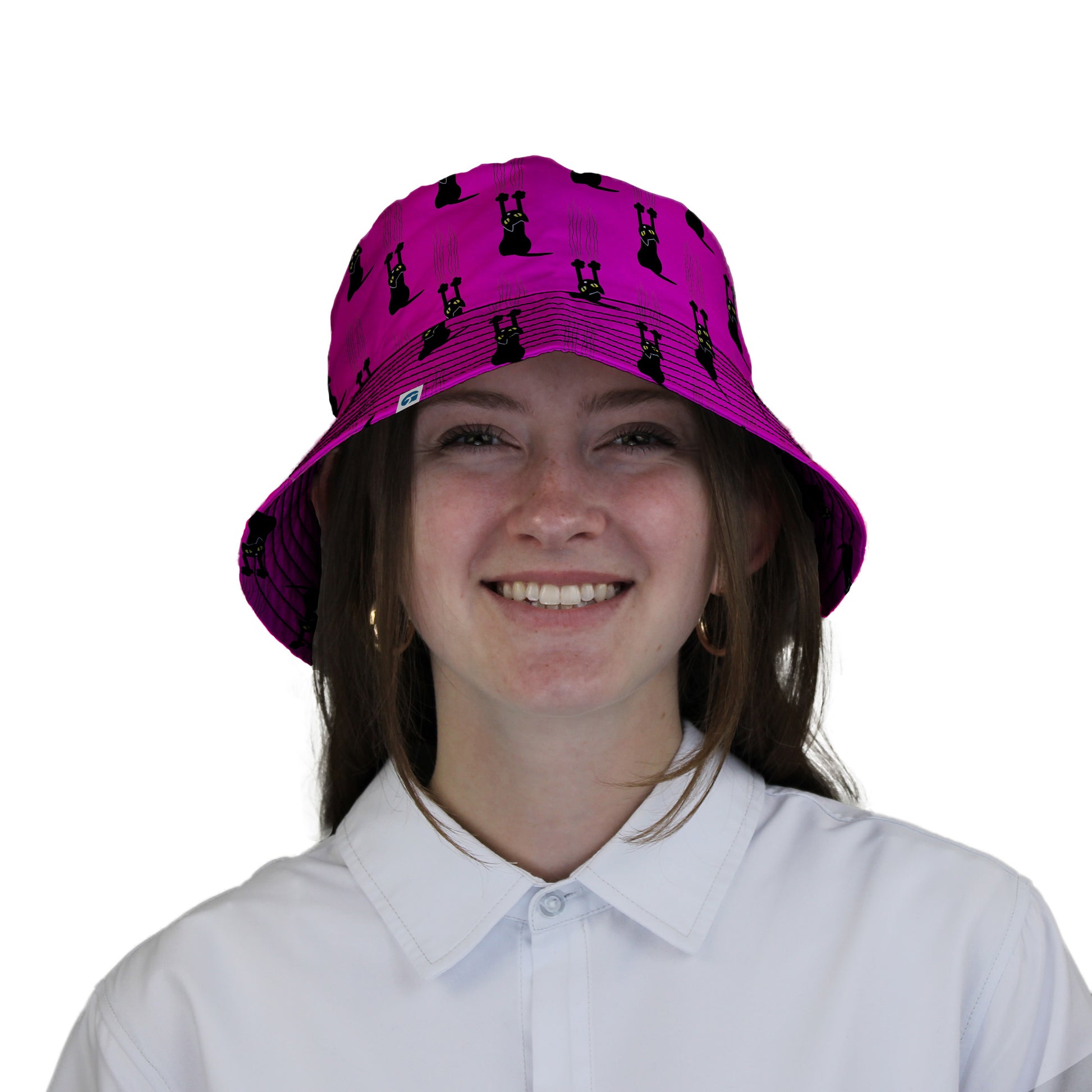 Silly Cat astrophe Pink Bucket Hat Woman