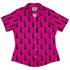 Silly Cat astrophe Pink Curvy Button Up Shirt Old Curvy Button Up Shirt womens front