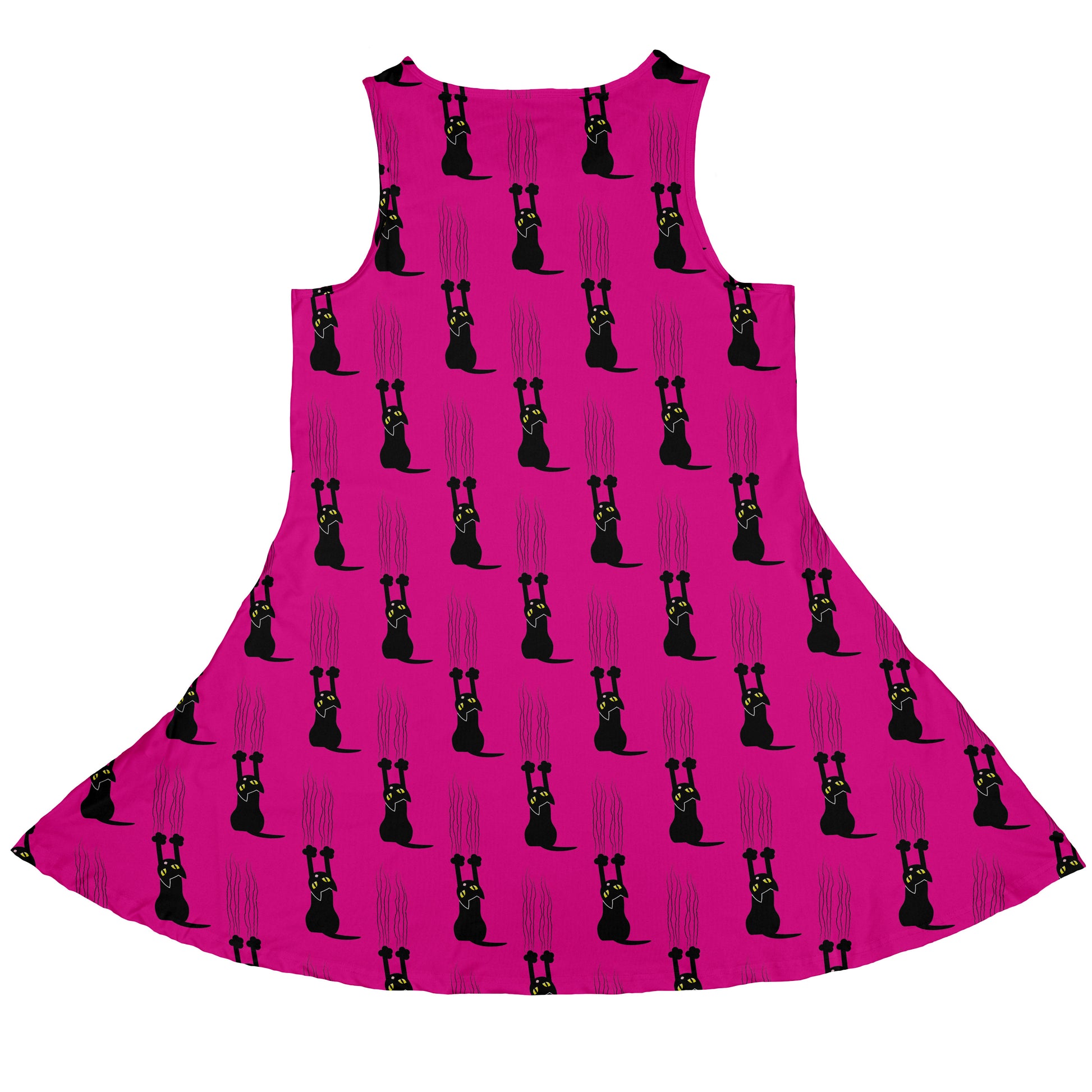 Silly Cat astrophe Pink Sleeveless Dress back