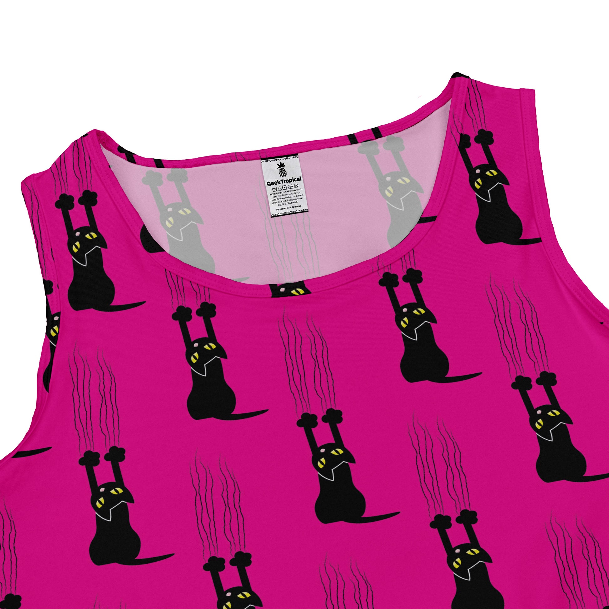 Silly Cat astrophe Pink Sleeveless Dress close front