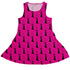 Silly Cat astrophe Pink Sleeveless Dress front