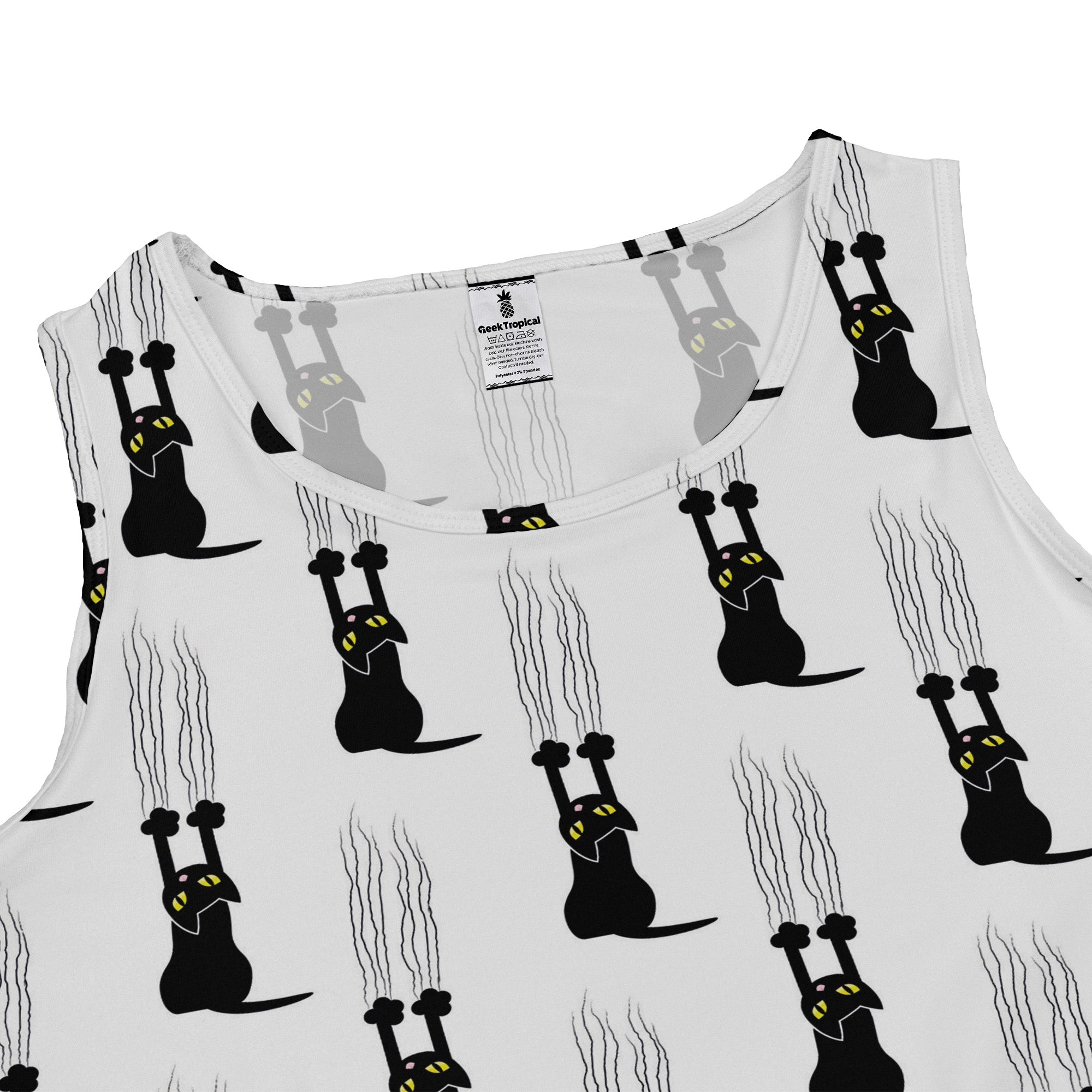 Silly Cat astrophe White Sleeveless Dress 2