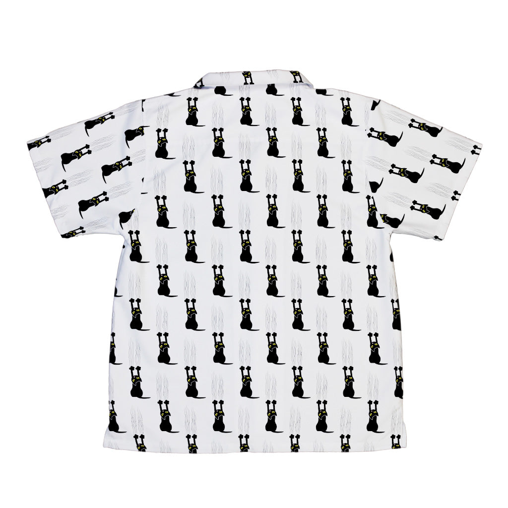 Silly Cat astrophe White Youth Hawaiian Shirt Back