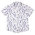 Clearance Ready - to - Ship Simple Botany Flowers Herbs White Blue Button Up Shirt Geek Nerd adult sizing Botany Print Clearance