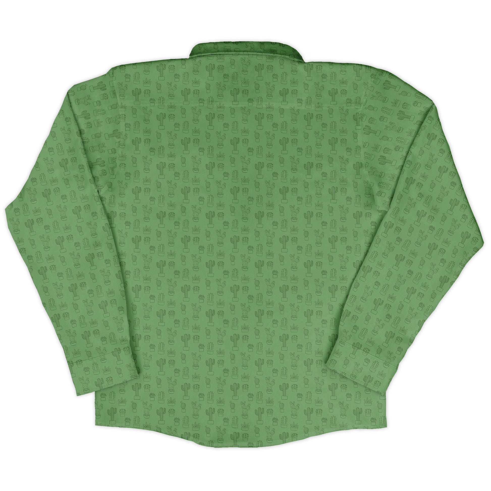 Simple Cactus Long Sleeve Button Up Shirt