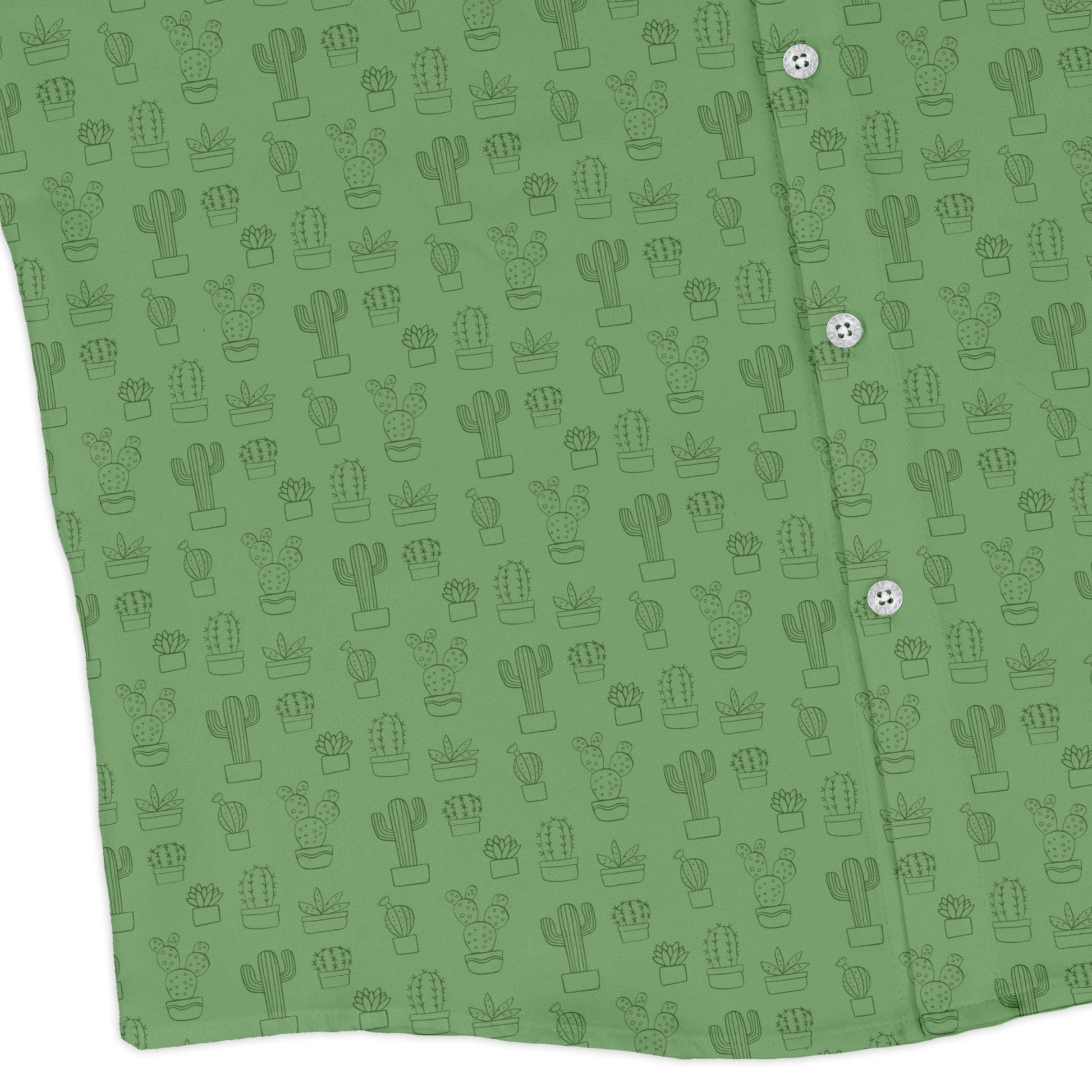 Simple Cactus Long Sleeve Button Up Shirt