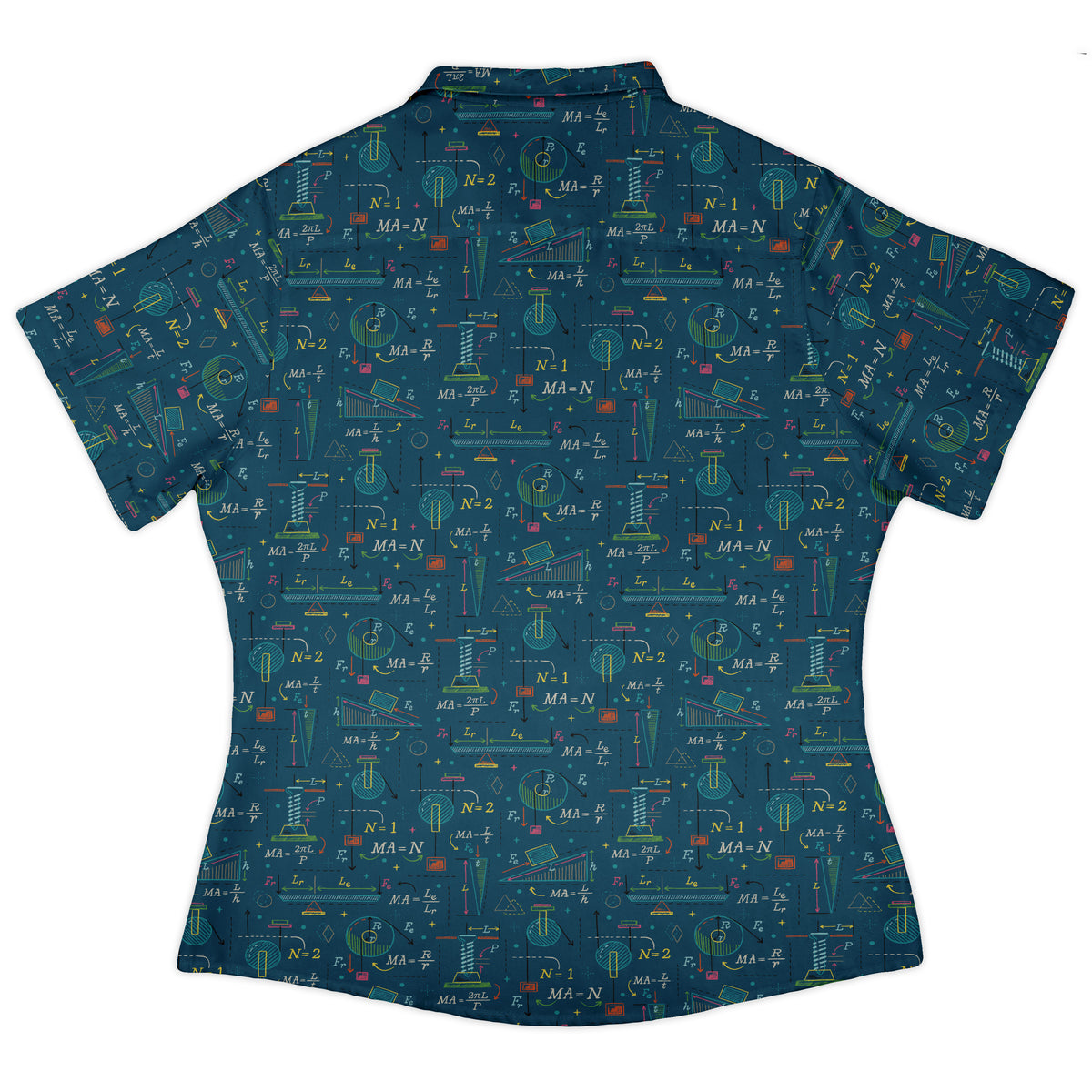 Simple Machines Dark Curvy Button Up Shirt womens back