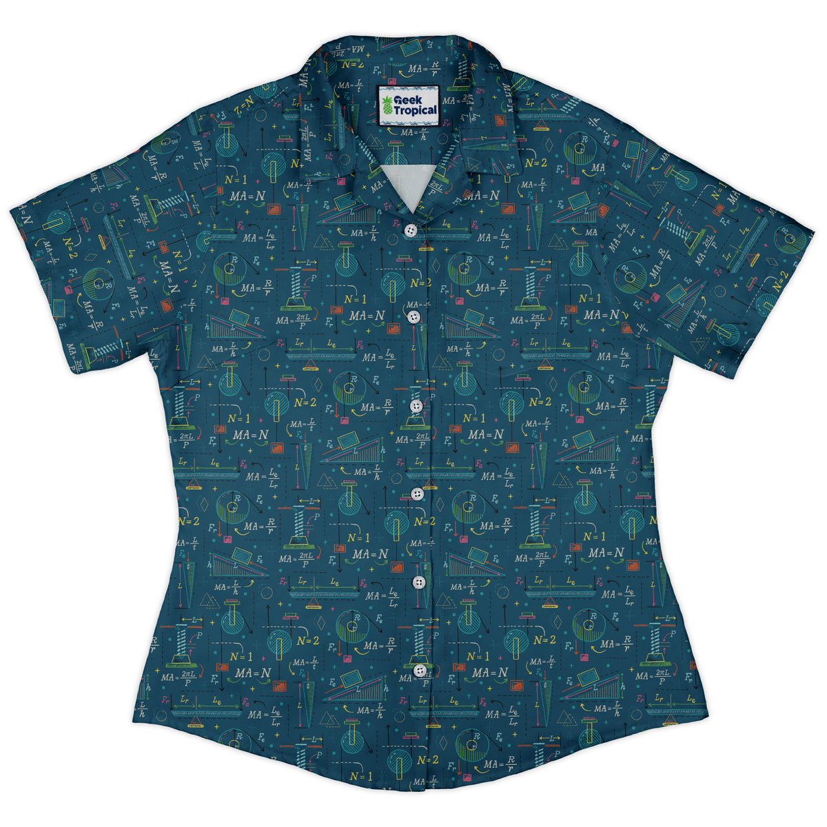 Simple Machines Dark Curvy Button Up Shirt womens front